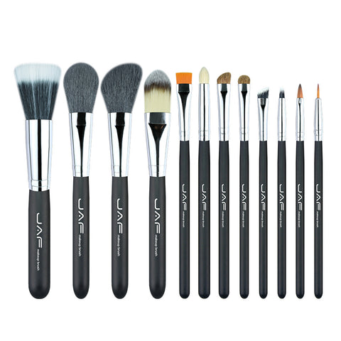JAF Brand 12pcs Makeup Brushes Kit Convenient Natural Hair Synthetic professional Cosmetics brush Set J1202M-B