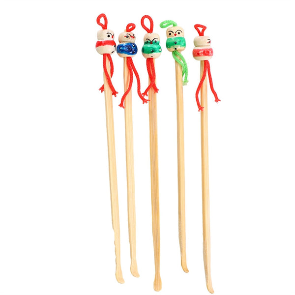 5 unids limpiador del oído cuidado del oído de bambú encantadora muñeca cabeza Earpick Art Curette kits de aseo