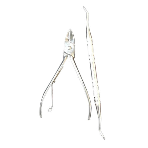 2 piezas de acero inoxidable uñas manicura Clipper tijeras alicate herramienta de eliminación de piel muerta escofina archivo (plata)