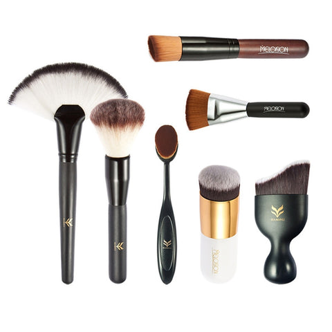 7pcs maquillaje cepillo conjunto cosmética Fundación Blending Blush Face Powder cepillo cepillo maquillaje Kit (HF010 + HS014 + HF009 + HS015 + HF003 + HF004 + HS011)