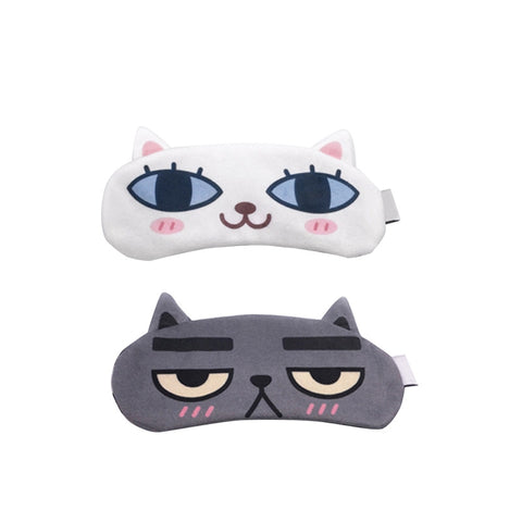 2pcs Sleep Eye Mask with Gel Pad Hot Cold Therapy Blindfold Eyeshade for Men Women kid (No Black + Washed White)