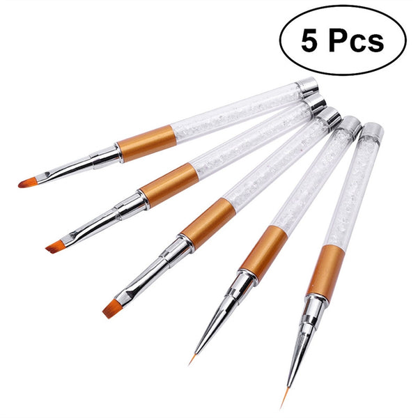 5PCS Nail Brush Pens Painting Liner Dizzy Dye Brushes Set Nail Art Gradient Brush UV Gel Pen