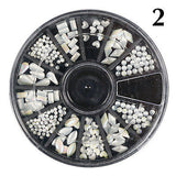 3D Pearl Nail Art White Rhinestone Decoration Wheel Manicure Tool
