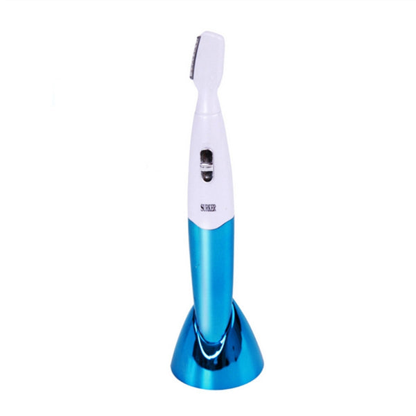 Multi-functional Electric Eyebrow Trimmer Facial Hair Remover Shaver Wet And Dry Eyebrow Ear Armpit Hair Trimmer Razor for Women Use (Blue/ Two Sized Trimming Head)