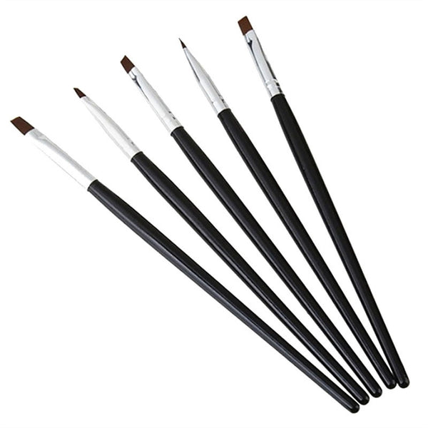 5 piezas de esmalte de uñas, manicura, arte, pincel de pintura para uñas, arte, belleza (negro)