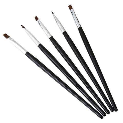 5 piezas de esmalte de uñas, manicura, arte, pincel de pintura para uñas, arte, belleza (negro)