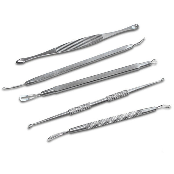 Cuidado de la piel mujeres belleza mancha Blackhead removedor herramienta Kit acné peinilla extractor acero inoxidable