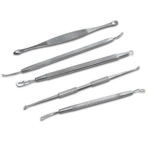 Cuidado de la piel mujeres belleza mancha Blackhead removedor herramienta Kit acné peinilla extractor acero inoxidable