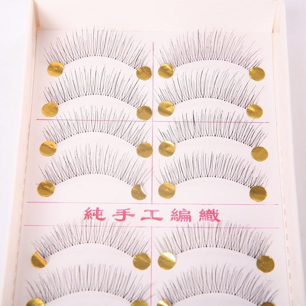 New Natural Long Thick False Eyelashes 10 Pairs Bushy Handmade Fake Eye Lashes