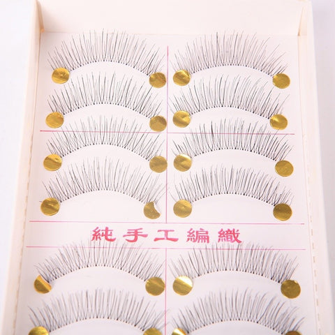 New Natural Long Thick False Eyelashes 10 Pairs Bushy Handmade Fake Eye Lashes